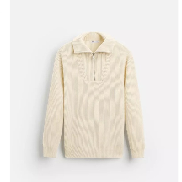 Zara Cream Ribbed Sweater - Picture 5 of 5